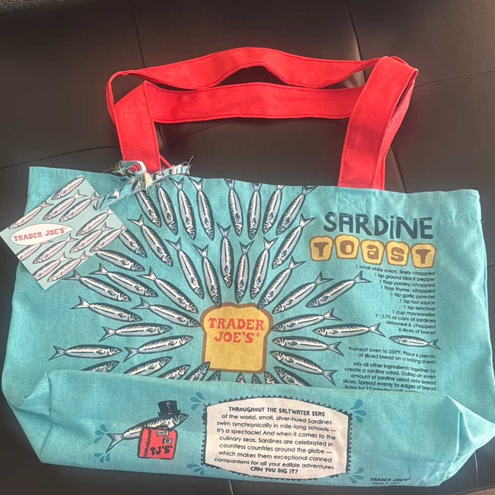Vibrant Blue and Red Reusable Tote Bag